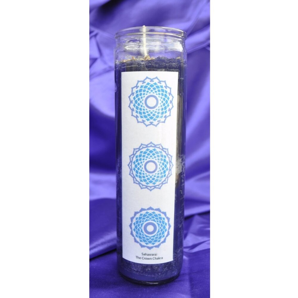 crown chakra seven day altar prayer candle (H249)